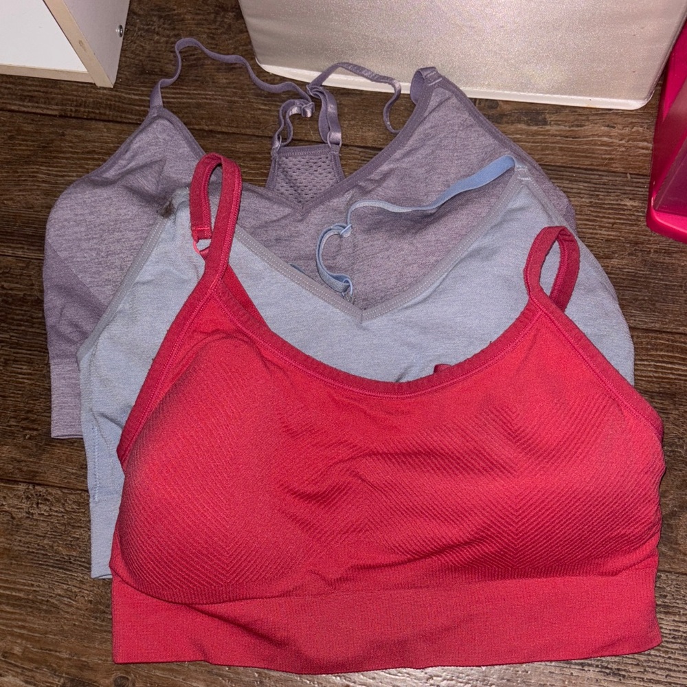 Purple Blue Pink Sport Bra Set